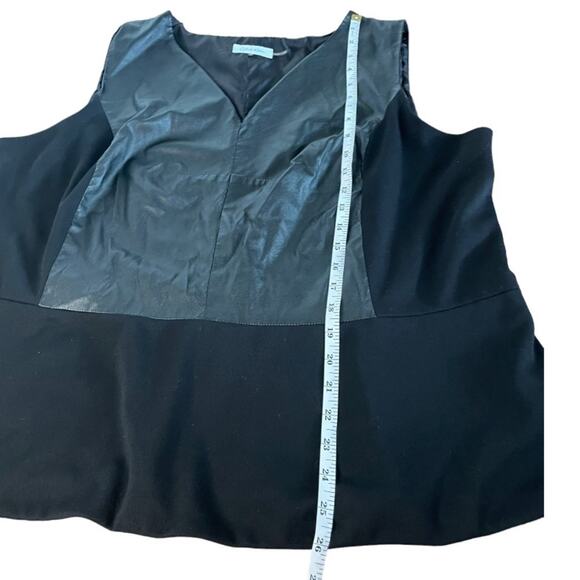 Calvin Klein Black pointe top with leather front 2X q - Picture 5 of 6